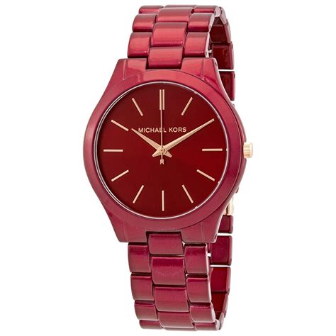 michael kors slim runway red watch|michael kors runway chronograph.